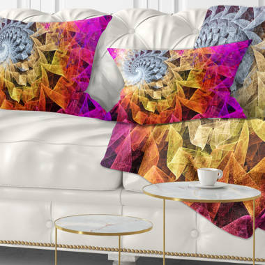Corwin Abstract Colorful Spiral Kaleidoscope Lumbar Pillow